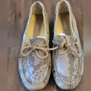 Vaneli Snake Print Leather Slip On Moccasin Women's Size 9.5M